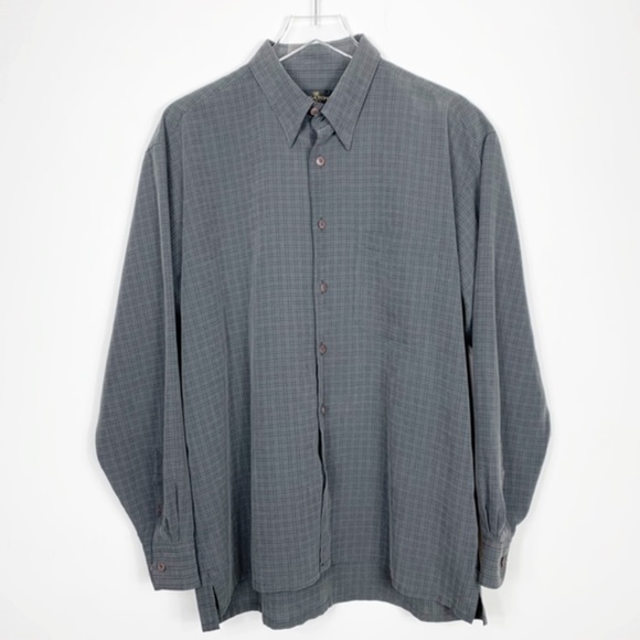 Bugatchi Gray/Black Checked Button Down Shirt - Picture 3 of 8